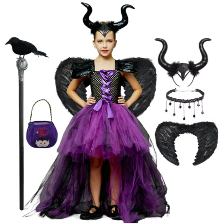 Costume enfant reine maléfique d'Halloween